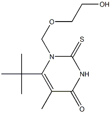 1-(2-Hydroxyethoxymethyl)-6-tert-butylthiothymine Struktur