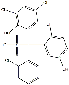 (2-Chlorophenyl)(2-chloro-5-hydroxyphenyl)(3,5-dichloro-2-hydroxyphenyl)methanesulfonic acid Struktur