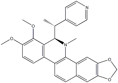 (13R)-12,13-Dihydro-13-[(R)-1-(4-pyridinyl)ethyl]-12-methyl-1,2-dimethoxy[1,3]benzodioxolo[5,6-c]phenanthridine Struktur