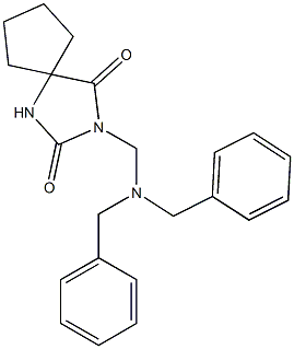 3-[(Dibenzylamino)methyl]-2,4-dioxo-1,3-diazaspiro[4.4]nonane Struktur