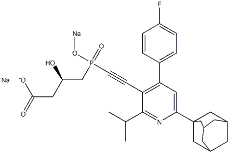 (3R)-4-[[[4-(4-Fluorophenyl)-2-isopropyl-6-(1-adamantyl)-3-pyridinyl]ethynyl]sodiooxyphosphinyl]-3-hydroxybutyric acid sodium salt Struktur