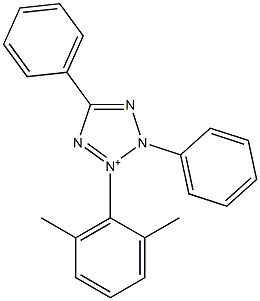 3-(2,6-Dimethylphenyl)-2,5-diphenyl-2H-tetrazol-3-ium Struktur