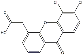 5,6-Dichloro-9-oxo-9H-xanthene-4-acetic acid Struktur