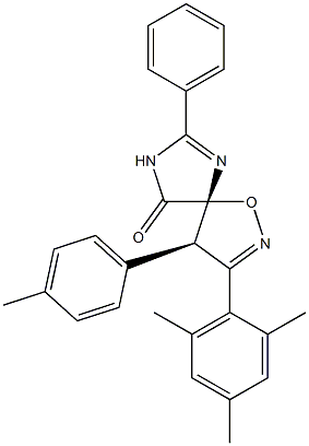 (4R,5R)-3-(2,4,6-Trimethylphenyl)-4-(4-methylphenyl)-8-phenyl-1-oxa-2,7,9-triazaspiro[4.4]nona-2,8-dien-6-one Struktur