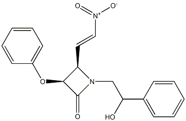 (3S,4R)-1-(2-Hydroxy-2-phenylethyl)-3-phenoxy-4-(2-nitrovinyl)azetidin-2-one Struktur