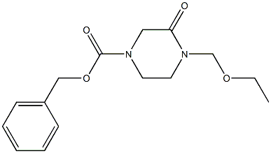 4-Ethoxymethyl-3-oxopiperazine-1-carboxylic acid benzyl ester Struktur