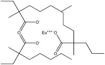 Europium(III)bis(2-ethyl-2-methylheptanoate)(2-methyl-2-propylhexanoate) Struktur