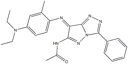 (7E)-7-[[2-Methyl-4-(diethylamino)phenyl]imino]-N-acetyl-3-phenyl-7H-pyrazolo[5,1-c]-1,2,4-triazol-6-amine Struktur