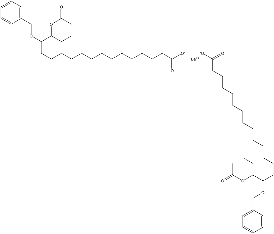 Bis(15-benzyloxy-16-acetyloxystearic acid)barium salt Struktur