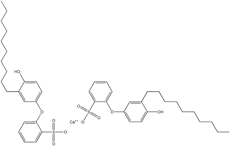 Bis(4'-hydroxy-3'-decyl[oxybisbenzene]-2-sulfonic acid)calcium salt Struktur