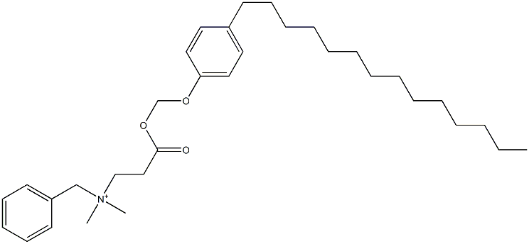 N,N-Dimethyl-N-benzyl-N-[2-[[(4-tetradecylphenyloxy)methyl]oxycarbonyl]ethyl]aminium Struktur