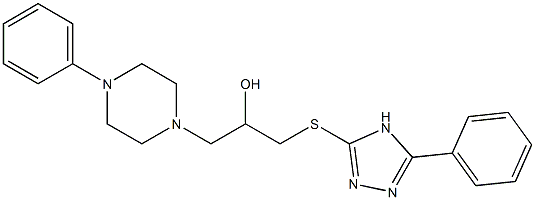 1-[[5-Phenyl-4H-1,2,4-triazol-3-yl]thio]-3-(4-phenylpiperazino)-2-propanol Struktur