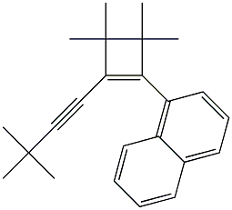 1-[2-(3,3-Dimethyl-1-butynyl)-3,3,4,4-tetramethyl-1-cyclobutenyl]naphthalene Struktur