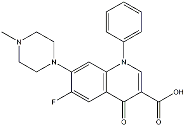 6-Fluoro-1-phenyl-1,4-dihydro-7-(4-methyl-1-piperazinyl)-4-oxoquinoline-3-carboxylic acid Struktur