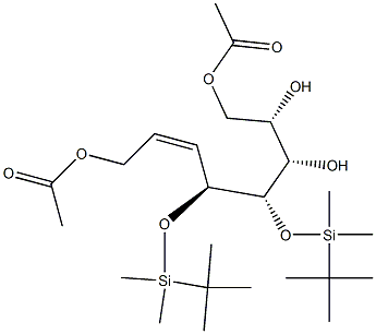 (2S,3S,4S,5S,6Z)-4,5-Bis(tert-butyldimethylsilyloxy)-6-octene-1,2,3,8-tetrol 1,8-diacetate Struktur