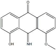 1-Hydroxy-8-methoxy-9-iminoanthracen-10(9H)-one Struktur