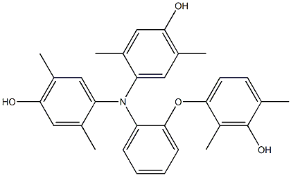 N,N-Bis(4-hydroxy-2,5-dimethylphenyl)-2-(3-hydroxy-2,4-dimethylphenoxy)benzenamine Struktur