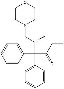 [R,(+)]-5-Methyl-6-morpholino-4,4-diphenyl-3-hexanone Struktur