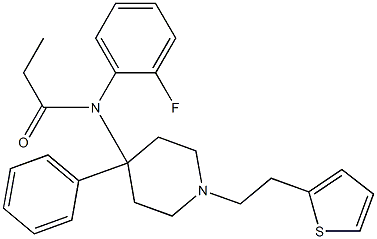 N-(2-Fluorophenyl)-N-[1-(2-(2-thienyl)ethyl)-4-phenylpiperidin-4-yl]propanamide Struktur