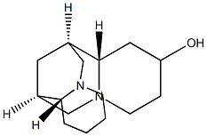 (7R,7aS,14R,14aR)-Dodecahydro-9-hydroxy-7,14-methano-2H,6H-dipyrido[1,2-a:1',2'-e][1,5]diazocine Struktur