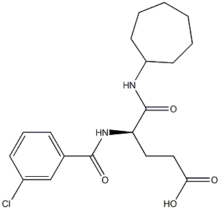 (R)-4-(3-Chlorobenzoylamino)-5-oxo-5-cycloheptylaminovaleric acid Struktur