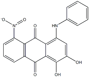 1-Anilino-3,4-dihydroxy-8-nitroanthraquinone Struktur