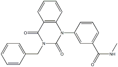 3-[(3-Benzyl-1,2,3,4-tetrahydro-2,4-dioxoquinazolin)-1-yl]-N-methylbenzamide Struktur