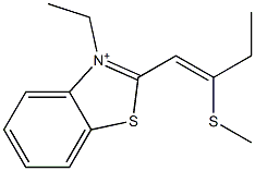 3-Ethyl-2-[2-(methylthio)-1-butenyl]benzothiazol-3-ium Struktur