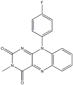 3-Methyl-10-(4-fluorophenyl)pyrimido[4,5-b]quinoxaline-2,4(3H,10H)-dione Struktur