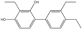 2-Ethyl-4-(3,4-diethylphenyl)benzene-1,3-diol Struktur