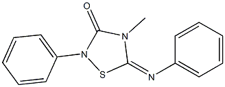 4-Methyl-2-phenyl-5-(phenylimino)-4,5-dihydro-1,2,4-thiadiazol-3(2H)-one Struktur