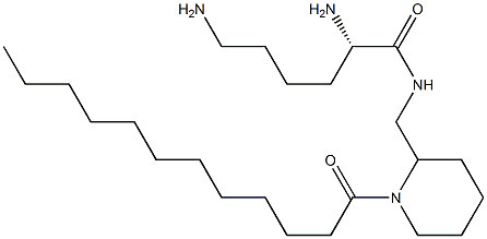 (2S)-2,6-Diamino-N-[(1-dodecanoyl-2-piperidinyl)methyl]hexanamide Struktur