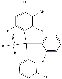 (2-Chlorophenyl)(2,4,6-trichloro-3-hydroxyphenyl)(3-hydroxyphenyl)methanesulfonic acid Struktur