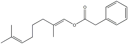 Phenylacetic acid 2,7-dimethyl-1,6-octadienyl ester Struktur