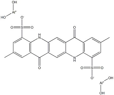 5,7,12,14-Tetrahydro-2,9-dimethyl-7,14-dioxoquino[2,3-b]acridine-4,11-disulfonic acid bis(dihydroxyaluminum) salt Struktur