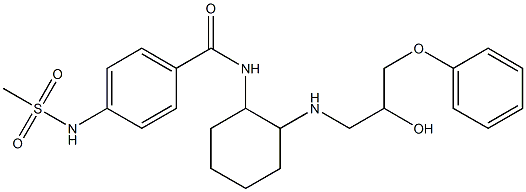 4-Methylsulfonylamino-N-[2-[2-hydroxy-3-phenoxypropylamino]cyclohexyl]benzamide Struktur