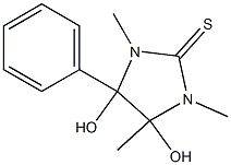 1,3,4-Trimethyl-4,5-dihydroxy-5-phenylimidazolidine-2-thione Struktur