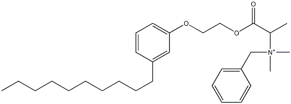 N,N-Dimethyl-N-benzyl-N-[1-[[2-(3-decylphenyloxy)ethyl]oxycarbonyl]ethyl]aminium Struktur