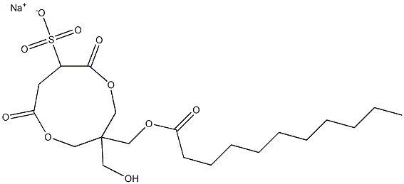 1-(Undecanoyloxymethyl)-1-(hydroxymethyl)-4,7-dioxo-3,8-dioxacyclononane-6-sulfonic acid sodium salt Struktur