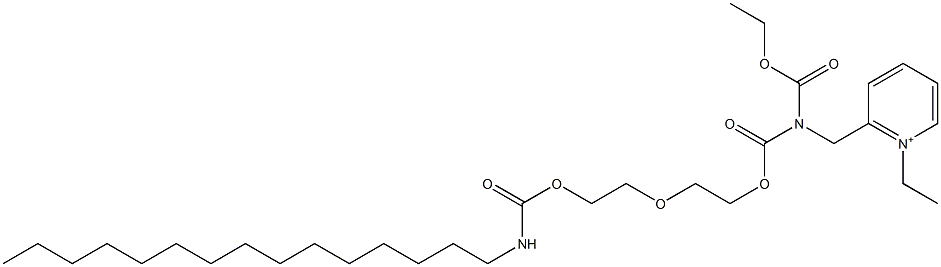 2-[N-Ethoxycarbonyl-N-[2-[2-(pentadecylcarbamoyloxy)ethoxy]ethoxycarbonyl]aminomethyl]-1-ethylpyridinium Struktur