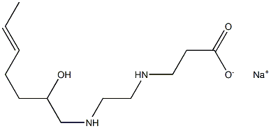 3-[N-[2-[N-(2-Hydroxy-5-heptenyl)amino]ethyl]amino]propionic acid sodium salt Struktur