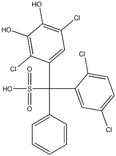 (2,5-Dichlorophenyl)(2,5-dichloro-3,4-dihydroxyphenyl)phenylmethanesulfonic acid Struktur