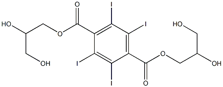 2,3,5,6-Tetraiodoterephthalic acid bis(2,3-dihydroxypropyl) ester Struktur