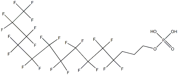 Phosphoric acid hydrogen (4,4,5,5,6,6,7,7,8,8,9,9,10,10,11,11,12,12,13,13,14,14,14-tricosafluorotetradecan-1-yl) ester Struktur