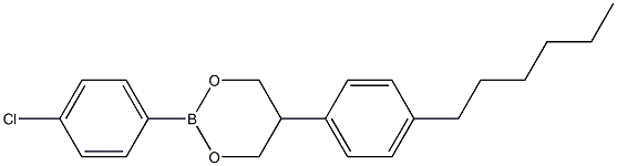 2-(4-Chlorophenyl)-5-(4-hexylphenyl)-1,3,2-dioxaborinane Struktur