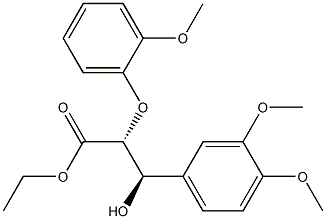 (2R,3R)-2-(2-Methoxyphenoxy)-3-hydroxy-3-(3,4-dimethoxyphenyl)propanoic acid ethyl ester Struktur