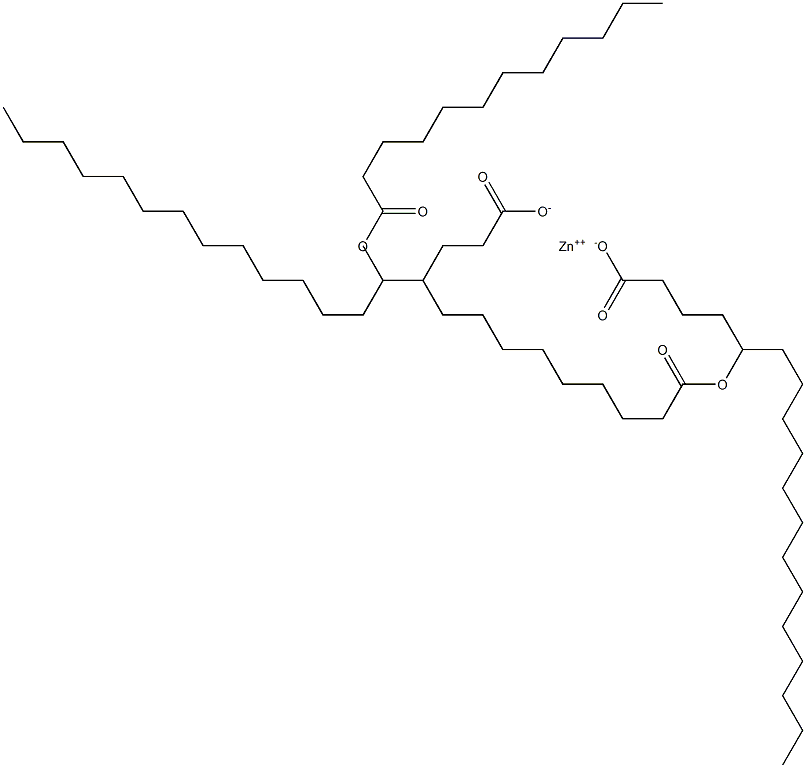 Bis(5-lauroyloxyoctadecanoic acid)zinc salt Struktur