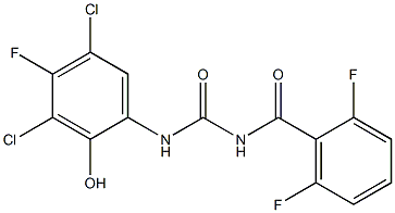 1-(3,5-Dichloro-2-hydroxy-4-fluorophenyl)-3-(2,6-difluorobenzoyl)urea Struktur