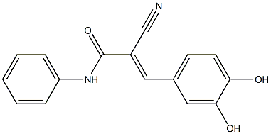 2-Cyano-3-(3,4-dihydroxyphenyl)-N-phenylacrylamide Struktur