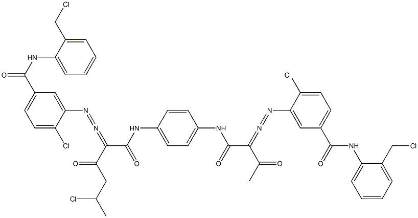 3,3'-[2-(1-Chloroethyl)-1,4-phenylenebis[iminocarbonyl(acetylmethylene)azo]]bis[N-[2-(chloromethyl)phenyl]-4-chlorobenzamide] Struktur